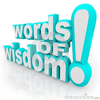 Words of Wisdom 3d Words Advice Information Stock Photo