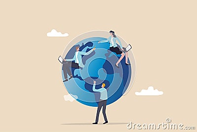 Work from anywhere around the world, remote working or freelance, international company or global business concept, business Vector Illustration