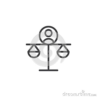 Work balance line icon Vector Illustration