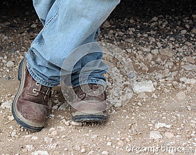 Work boots Stock Photo