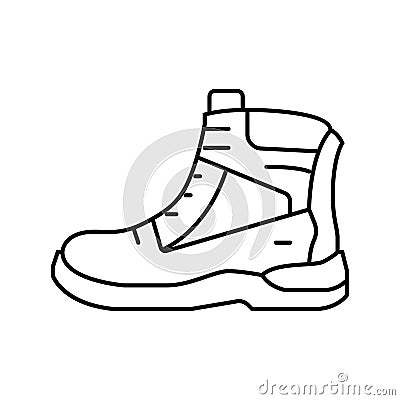 work boots civil engineer line icon vector illustration Vector Illustration