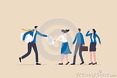 Work delegation, manager distribute work assignment to team member colleagues, assign tasks, job or project to staff Vector Illustration