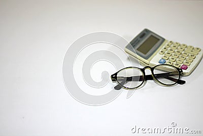 Working table with white background Stock Photo