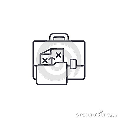 Work documents linear icon concept. Work documents line vector sign, symbol, illustration. Vector Illustration