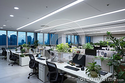 work environments, Office spaces with personalized lighting, temperature, and noise modulation, Integrate wearable tech Stock Photo