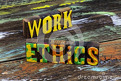 Work ethics teamwork responsibility integrity honesty partnership Stock Photo