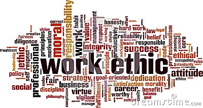 Work ethics word cloud Vector Illustration