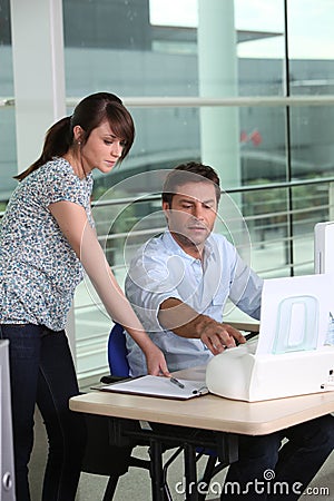 Work experience student. Stock Photo