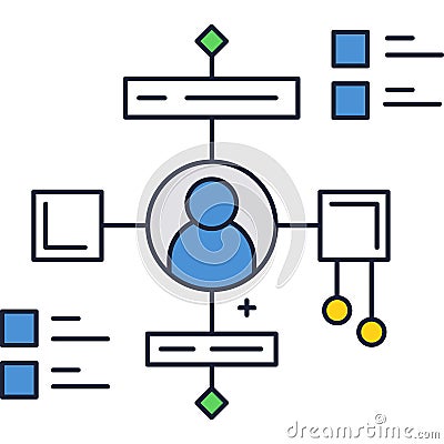 Work flow icon productivity process tech vector Vector Illustration