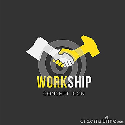 Work and Friendship Abstract Vector Symbol Icon or Vector Illustration