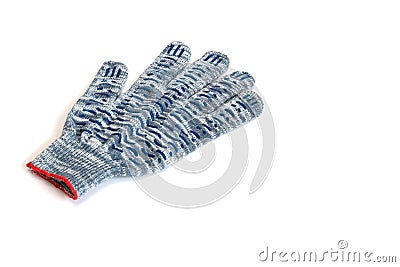 Work gloves blue on a white background Stock Photo