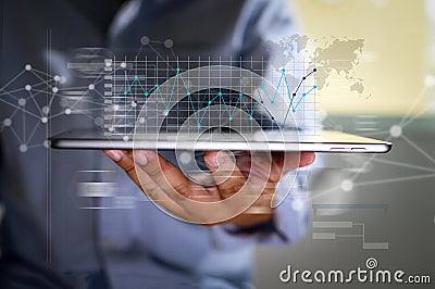 Work hard Data Analytics Statistics Information Business Technology Stock Photo