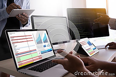 work hard Data Analytics Statistics Information Business Technology Stock Photo