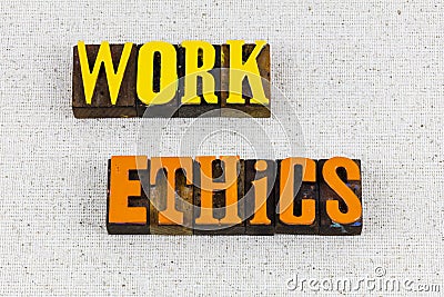 Work hard ethics trust honesty integrity training leadership Stock Photo