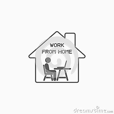 Work from home icon, work at home vector Vector Illustration