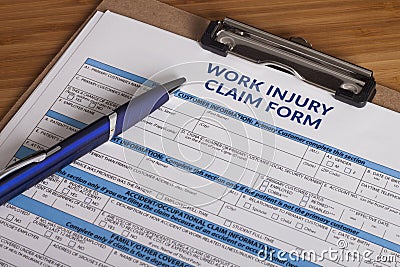 Work Injury claim form Stock Photo