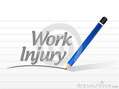 work injury message sign illustration Cartoon Illustration