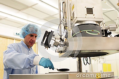 At work inside a high tech cleanroom Stock Photo