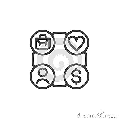 Work life balance line icon Vector Illustration