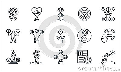 work life balance line icons. linear set. quality vector line set such as ambition, community, success, work, enjoy, work life, Vector Illustration