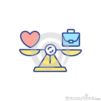 Work life balance RGB color icon Vector Illustration