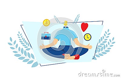 Work life balance concept. Vector human character Vector Illustration