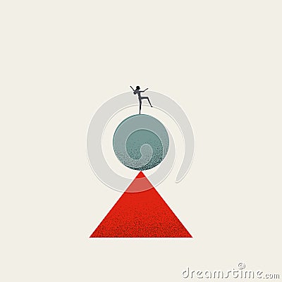 Work life family balance for working mother vector concept. Symbol of hard job, finding peace. Minimal illustration. Vector Illustration