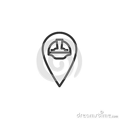 Work location pin line icon Vector Illustration