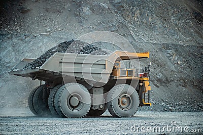 The work of mining machinery. Editorial Stock Photo