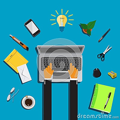 Work place, business, vector illustration Vector Illustration