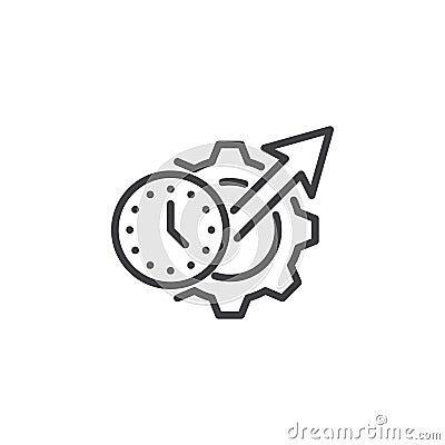 Work productivity line icon Vector Illustration