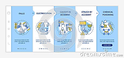 Work related injuries information onboarding vector template Vector Illustration