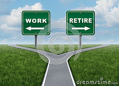 Work Or Retire Stock Photo