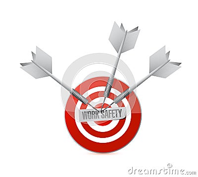 work safety target sign concept illustration Cartoon Illustration