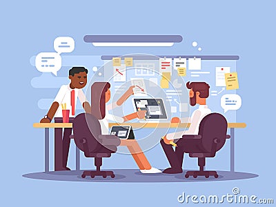 Work schedule, working environment Vector Illustration