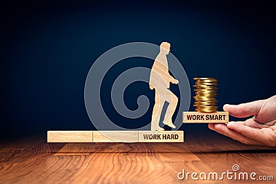 Work smart to earn more money concept Stock Photo