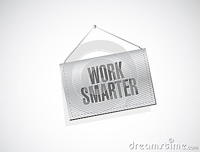 work smarter banner sign concept Cartoon Illustration