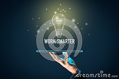 Work smarter concept with digital tablet representing digitization Stock Photo