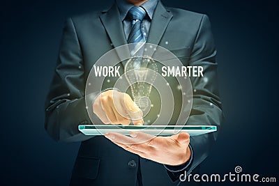 Work smarter concept with digital tablet representing digitization Stock Photo