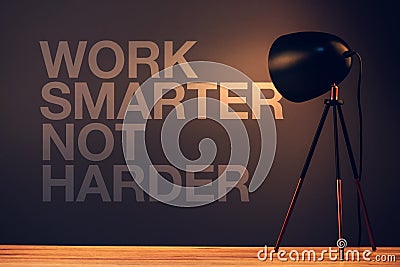 Work smarter not harder motivational quote Stock Photo