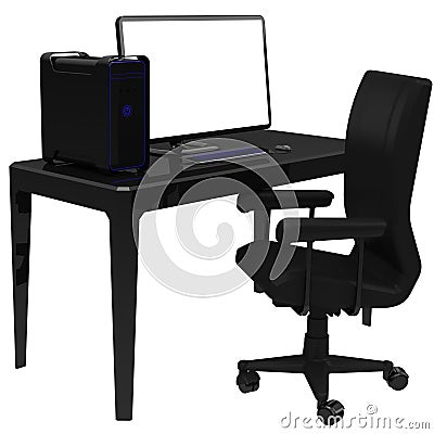 Work station, office desk Stock Photo