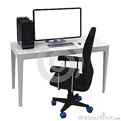 Work station, office desk Stock Photo