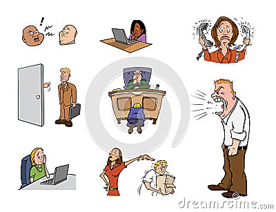 Work stress Cartoon Illustration