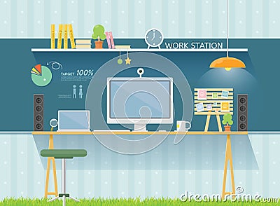 Work table Vector Illustration