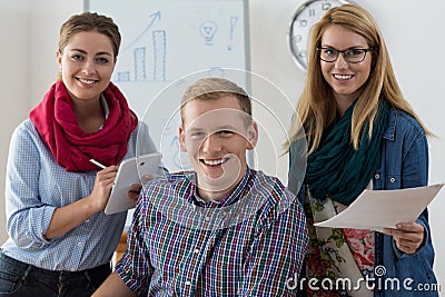 Work team of young adults Stock Photo