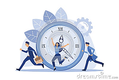 work time management concept, quick response, Vector Illustration