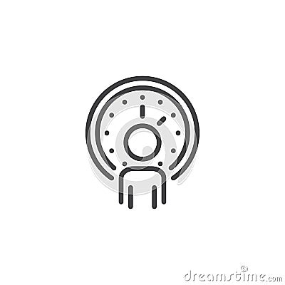 Work Time outline icon Vector Illustration
