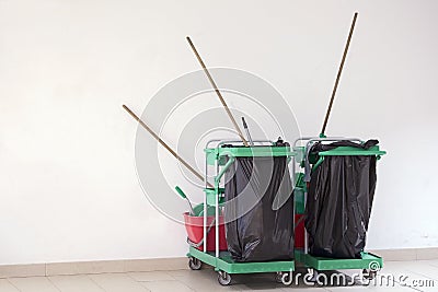 Work tools for cleaning company Stock Photo
