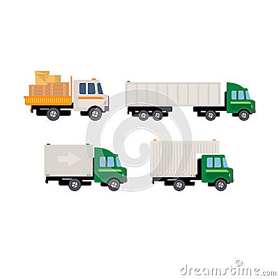 Work Trucks Vector Set Vector Illustration