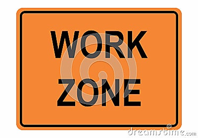 Work Zone Sign Vector Illustration
